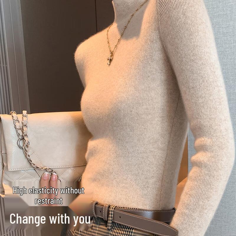 O'DFin Women's Wool Blend Half Turtleneck Slim Fit Base Layer Top