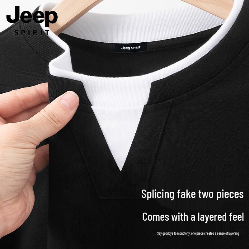 JEEP SPIRIT Men s Breathable Short Sleeve Cotton T-shirt XL