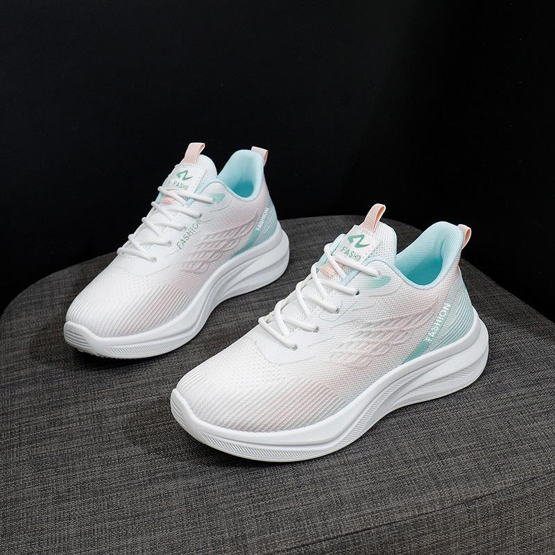 2025 Spring Korean Style Breathable Flyknit Women s Trendy Running  Casual Sneakers 36