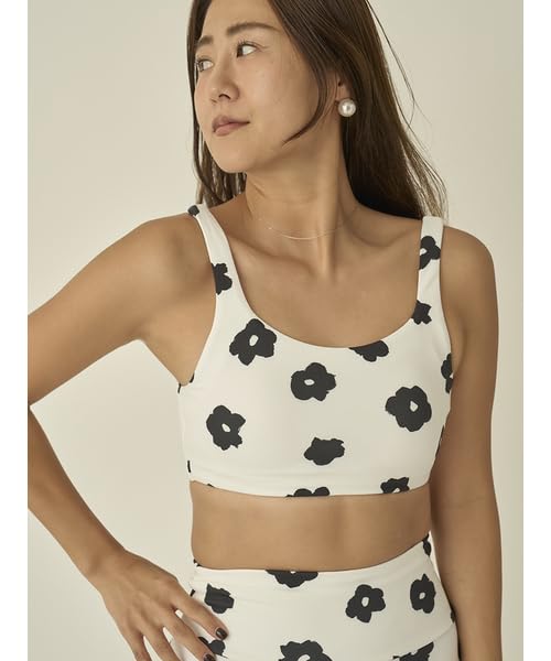 Emi Wellness Training Wear Chamomile Print Bra White & Top, 14WCT251203, Women's,