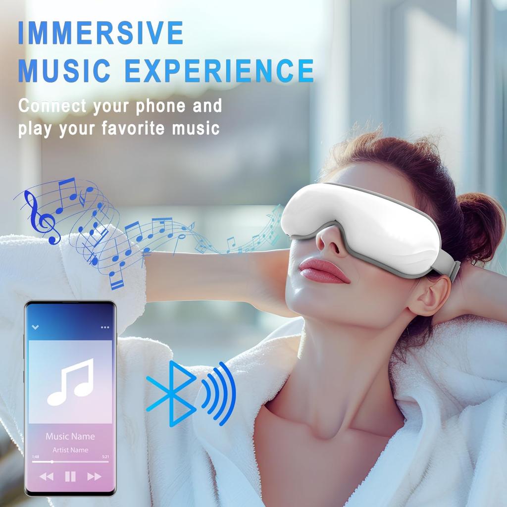 Smart Eye Massage Instrument Vibration Eye Care Massager Airbag Compress Bluetooth Music Eye Relax Fatigue Massage Sleep Mask