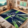 Seattle Seahawks Personalized Crystal Velvet Carpet, Customized Name Text Soft Anti‑Slip Rug for Living Room Bedroom
