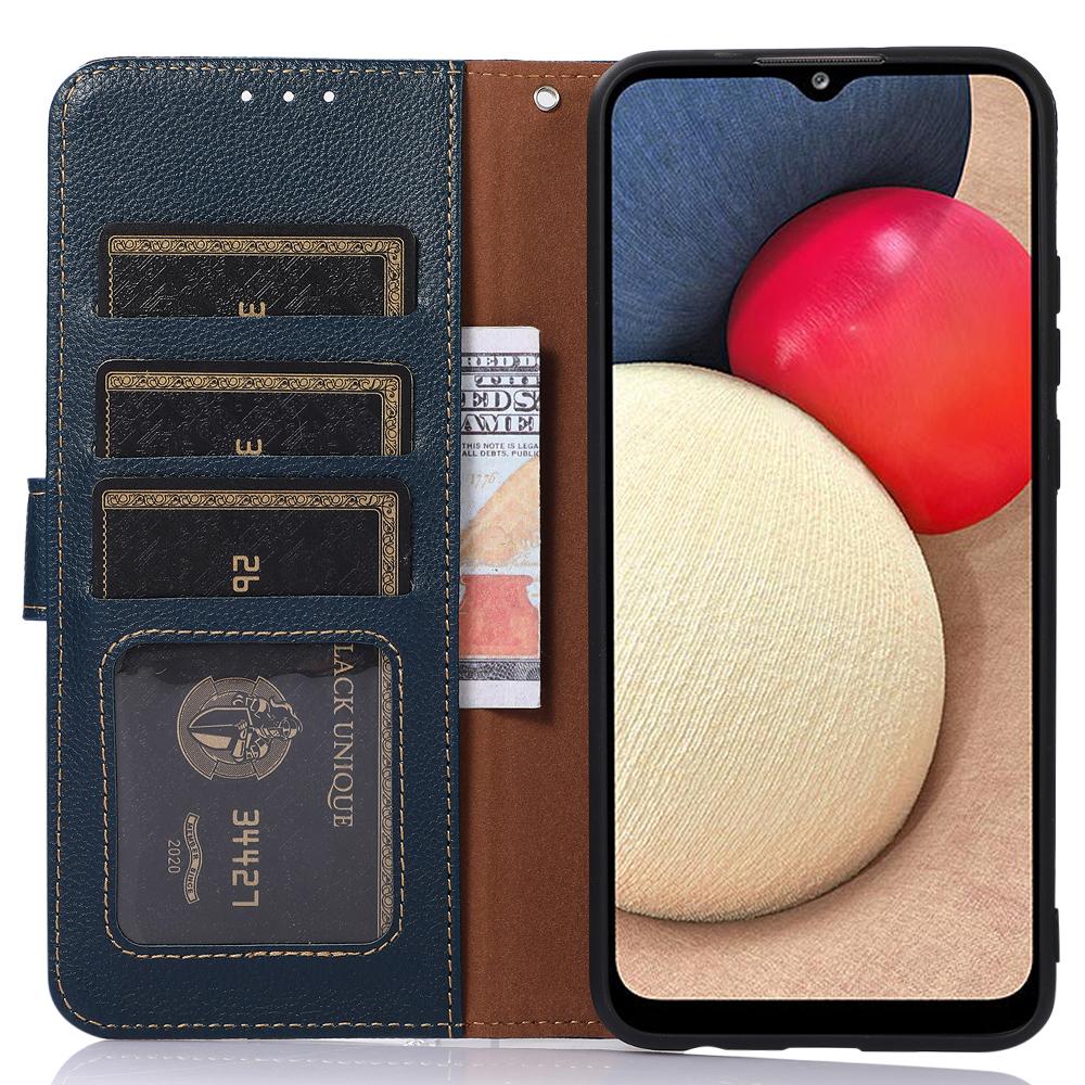 KHAZNEH For Samsung Galaxy S23 FE PU Leather Case Litchi Texture Wallet RFID Blocking Stand Phone Cover