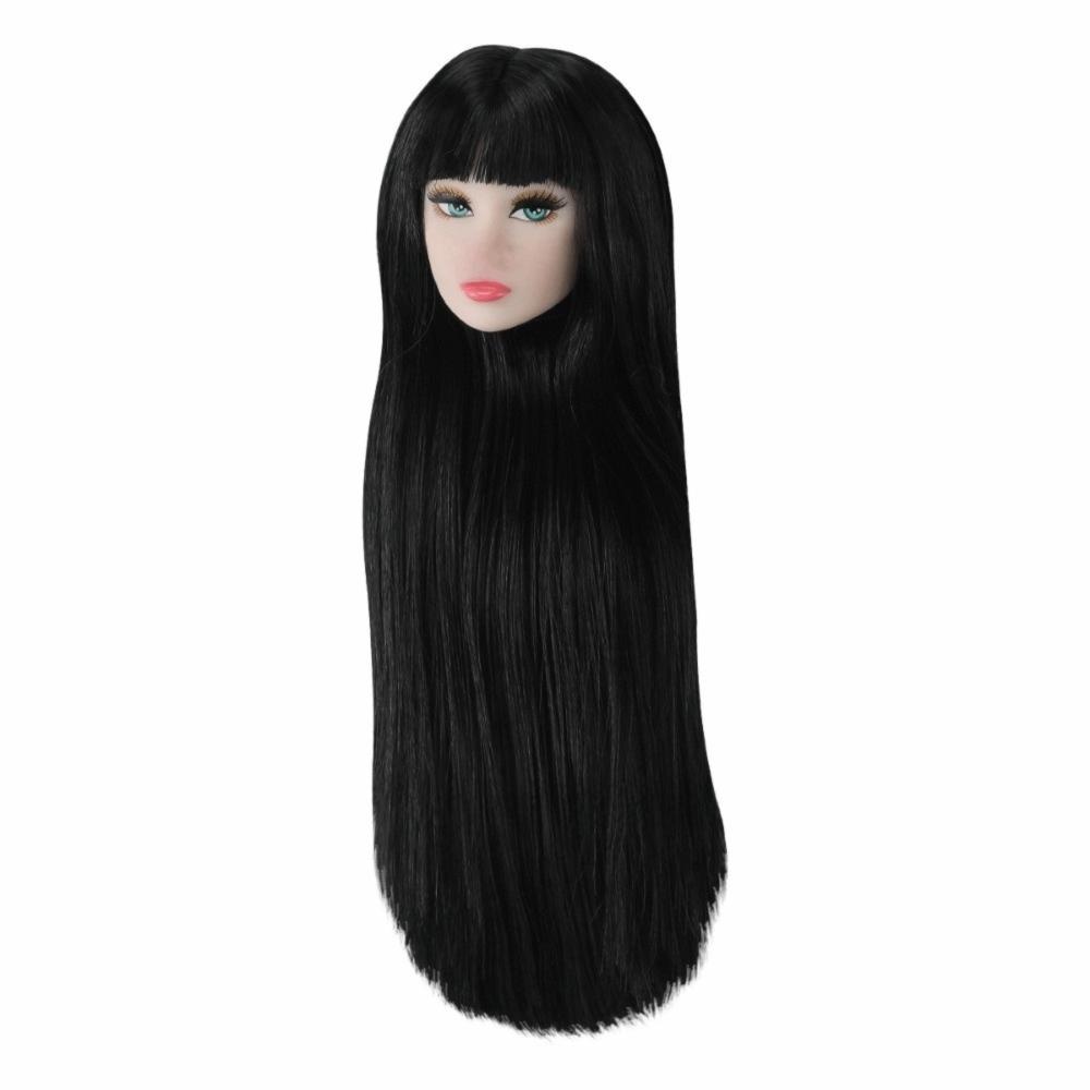 Weiß Normal Gebräunte Haut Puppenkopf Langes Haar Modepuppenkopf für 11,5 Zoll BJD Puppenkörper