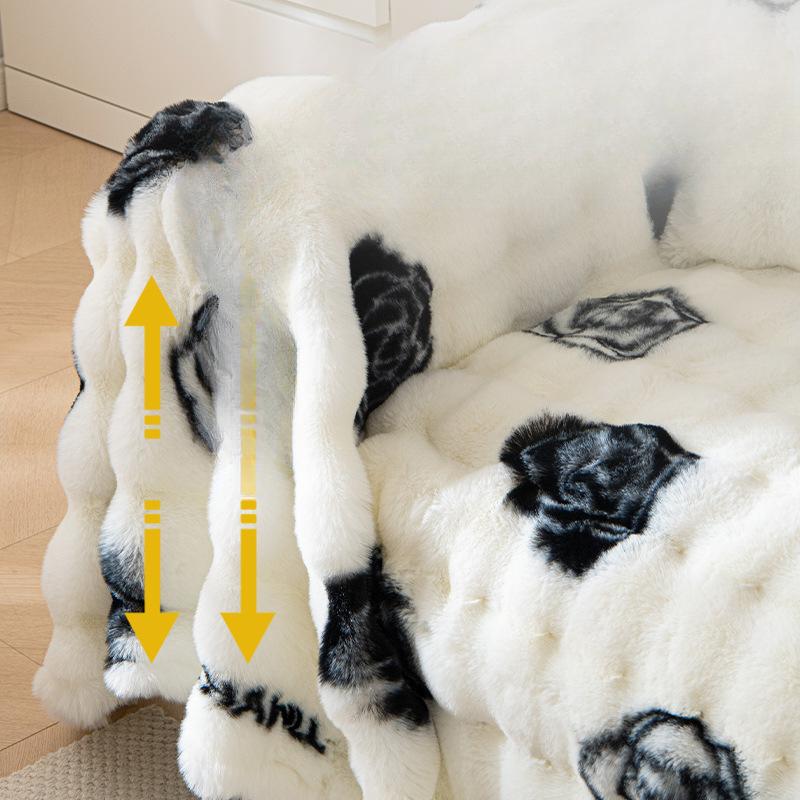 Thickened Gradient Color Plush Sofa Towel Non-Slip Plush Warm Cushion Winter New Plush Sofa Cover Cloth