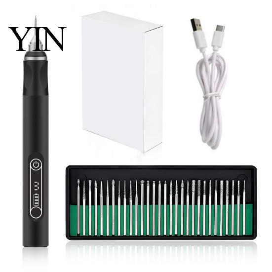 Small Polishing Machine for Metal Cordless Engraving Machines Pen with Bits, USB Rechargeable Mini Electric Engraver Etching Machines, Adjustable