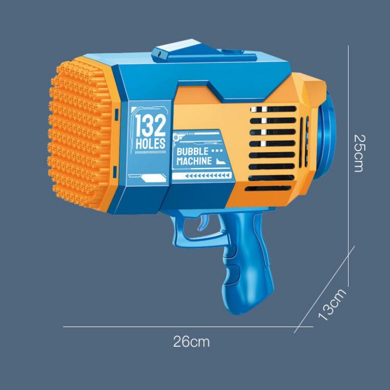 132Hole Rocket Luminous Bubble Gun Gatling Electric Soap Bubble Machine Children's Small Toys Automatic Blower With Light Gifts