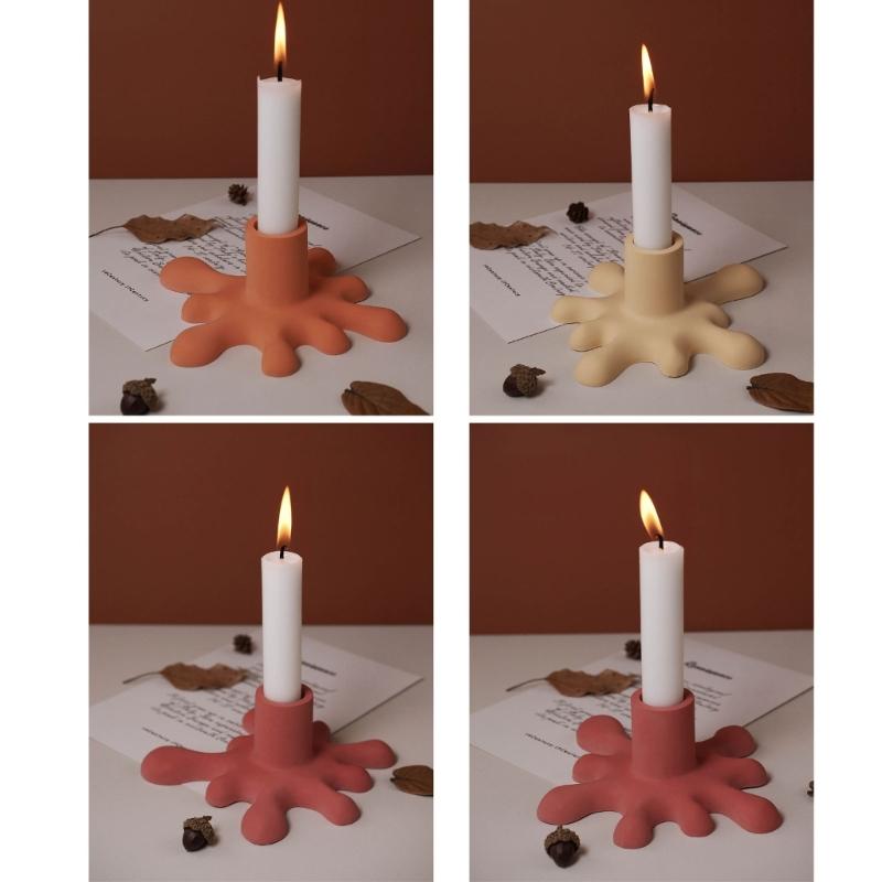 2-Pieces  Water Drop Candle Holder Mold for Resin Crafts Aromatherapy Candlestick Stand Mould Resin Casting Tool