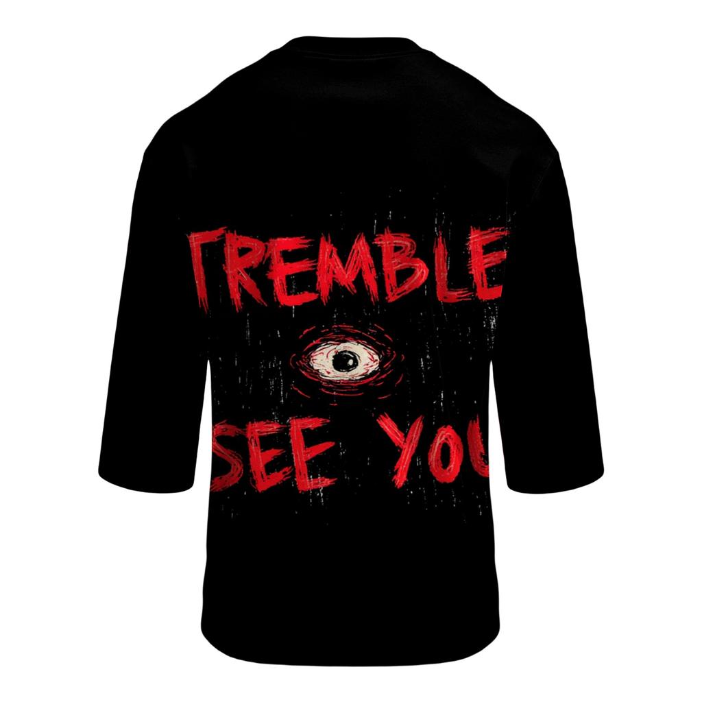 Men's Casual Halloween Printed Crew Neck T-Shirt Three Quarter Sleeve Top Comfortable Fit Lightweight Fabric Suitable for Daily Wear