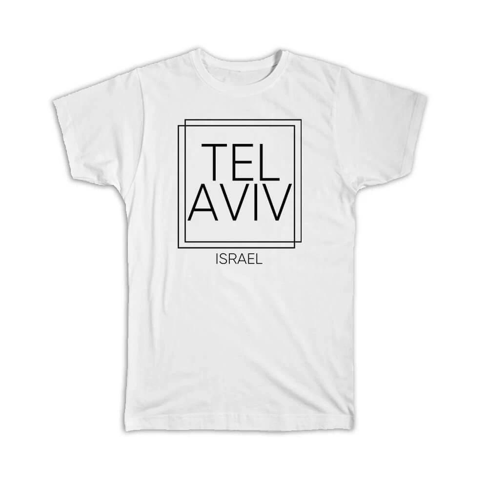 

Gift T-Shirt : TEL AVIV Israel Square Modern Minimalist Font S