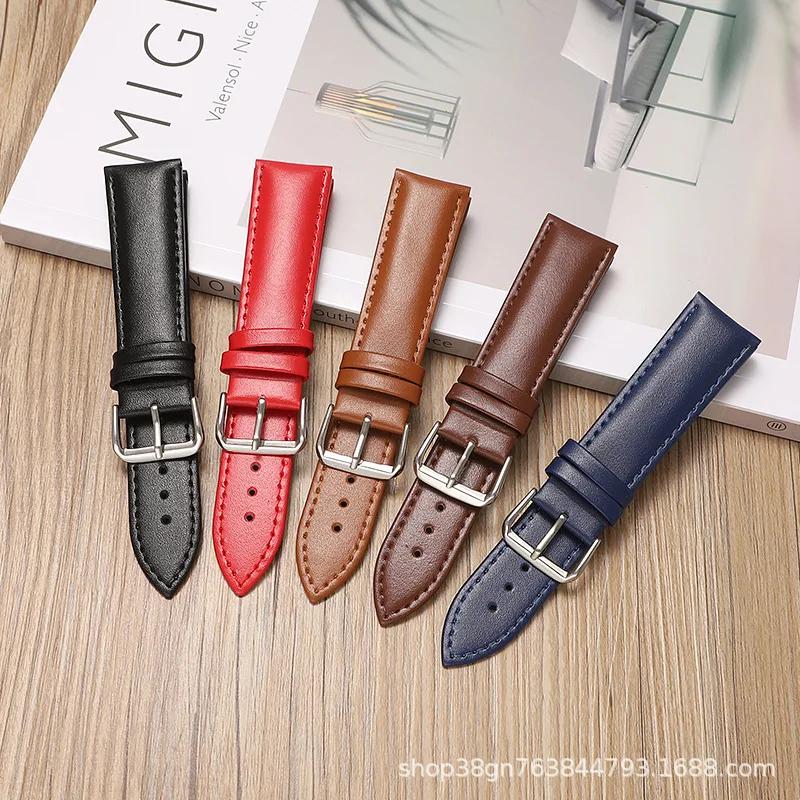 Replacement Leather Watch Band Universal Strap for Samsung Huawei Black Brown 18mm 19mm 20mm 21mm 22mm 24mm