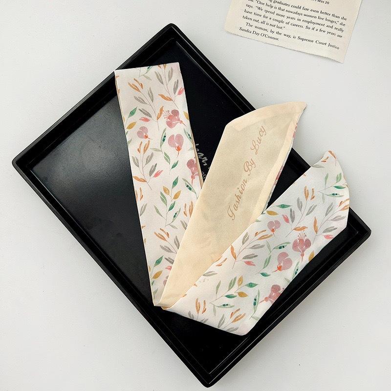 Silk Scarf Headband French Braided Hair Ribbon Versatile Ponytail Streamer Headgear Bag Decoration