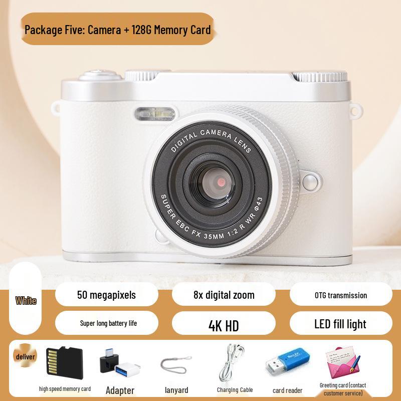 HD Dual Lens Retro Digital Camera with CCD Sensor for Travel, Campus, and Vlogging - Phone Upload Compatible