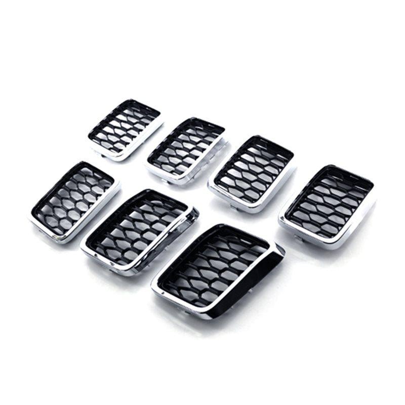 Решетка переднего бампера для Jeep Grand Cherokee 68317863AA Решетка бампера для Jeep Хромированная накладка на решетку с сотовой сеткой Chrome Color