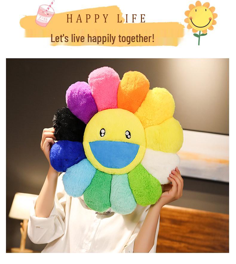 Colorful Sunflower Seat Cushion - Plush Toy & Floor Mat for Students, Bay Window Decor, or Girls' Gift