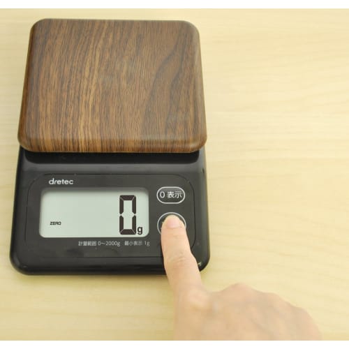 Doretec Forest 2kg Dark Wood Digital Scale with a Large, Diagonal Screen for Easy Viewing (KS-276DW)