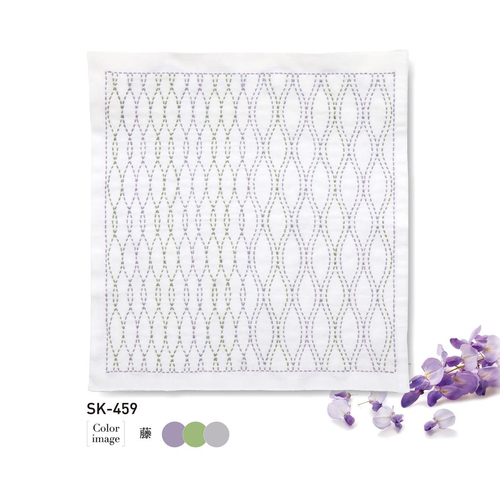 Olympus Sashiko Flower Dishcloth Japanese Tatewaku Kit, "Nagomi" Pattern, SK-459