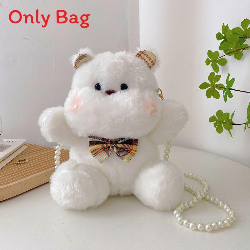 Cute Plush Bunny Mini Bag With Pearl Embellishments For Fashionable Women