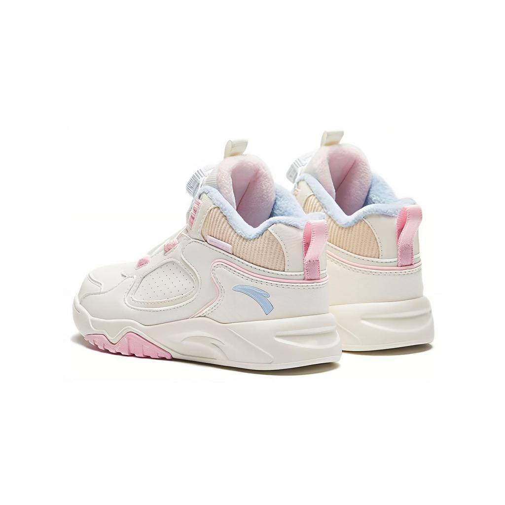 Anta Kids Knob Comfort Fleece Warm Non-Slip Anti-Kick Casual Shoes Kids Casual Shoes White Brown 322349993-1