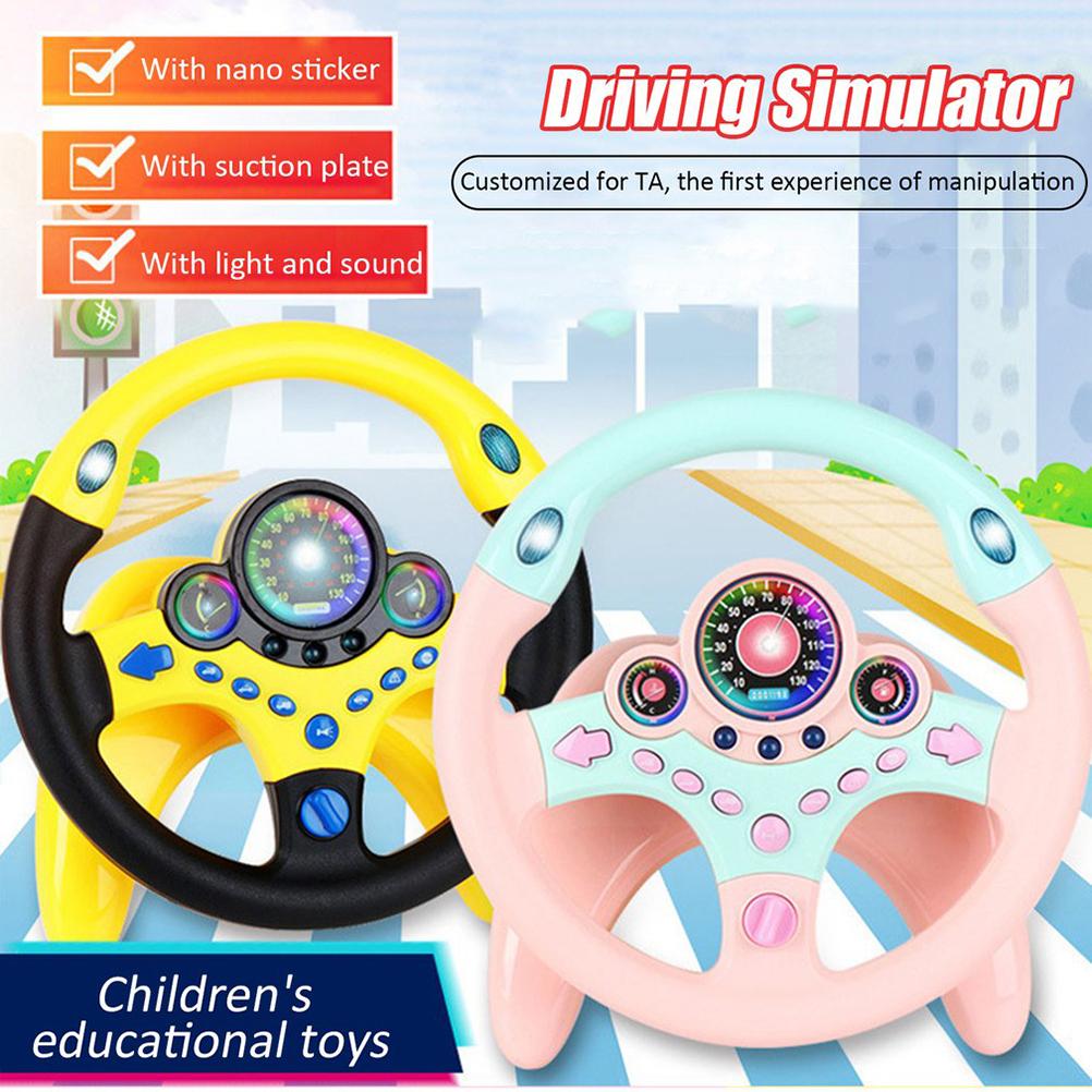 Simulated Steering Wheel Toy Kids Educational Sounding Toy Copilot Simulation Steering Wheel Toy