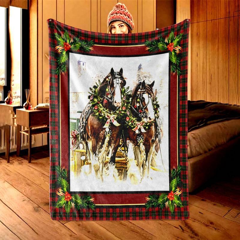 Christmas Cartoon Pattern Digitalprinted Polyester Bedroom Velvet Flannel Soft Sofa Cover Blanket Fleece Soft Sofa Cover