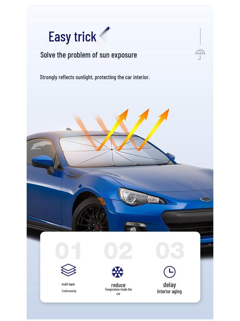 Einziehbarer Auto-Sonnenschutz: Hohe Abschattung, Wärmedämmung, UV-Schutz für Windschutzscheibe