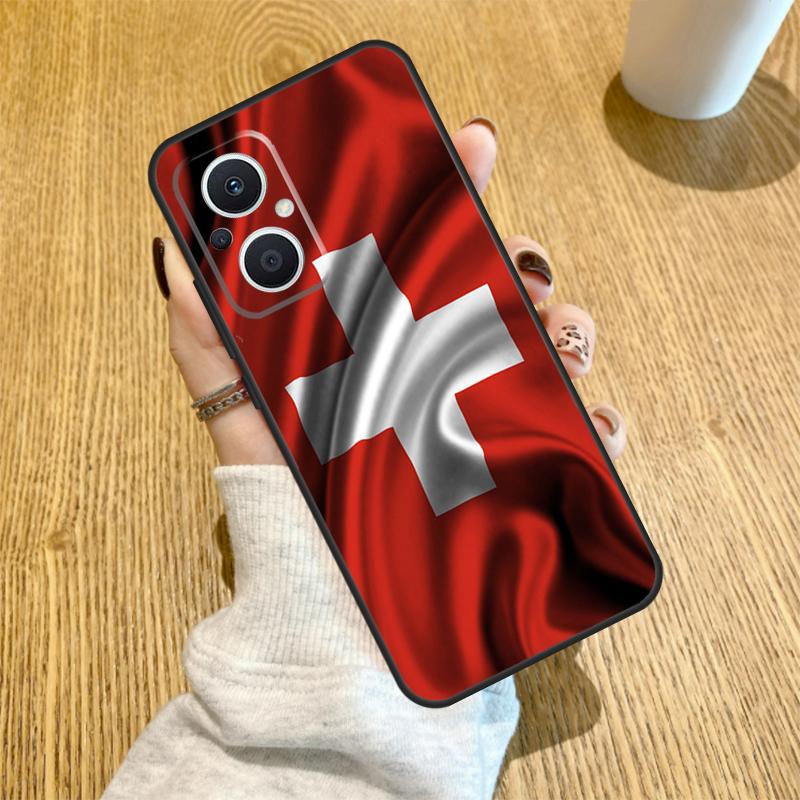 Switzerland Swiss Flag Funda For OPPO Reno 7 8 Lite 14 F 13F 12F 11F 13 12 11 10 Pro OPPO Find X9 X8 X6 X5 Pro Case