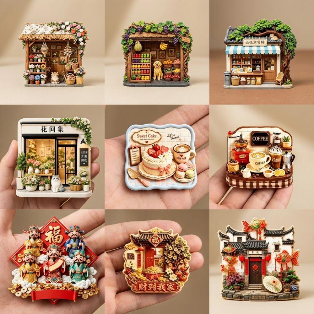 God of Wealth Refrigerator Magnet House Magnetic Sticker Blessing Gift Home Decoration  Gift