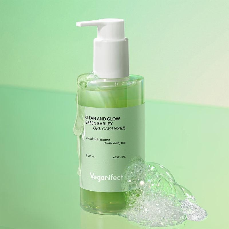 Veganifect Clean And Glow Green Barley Gel Cleanser 205ml