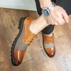 Nové vysoce kvalitní kožené pánské boty Brogues šněrovací Bullock Business společenské pánské kostkované Oxfordy boty Pánské společenské boty Velké velikosti