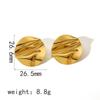 Geometric Titanium Steel Earrings For Women With Heart Shape Design And Vintage Style
