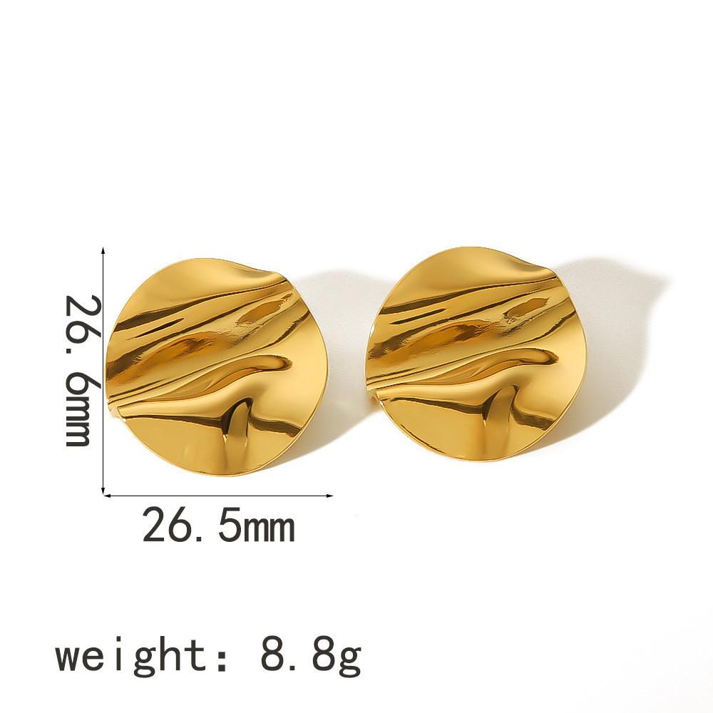 Geometric Titanium Steel Earrings For Women With Heart Shape Design And Vintage Style