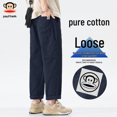 Men's Loose Straight Cotton Cargo Pants
