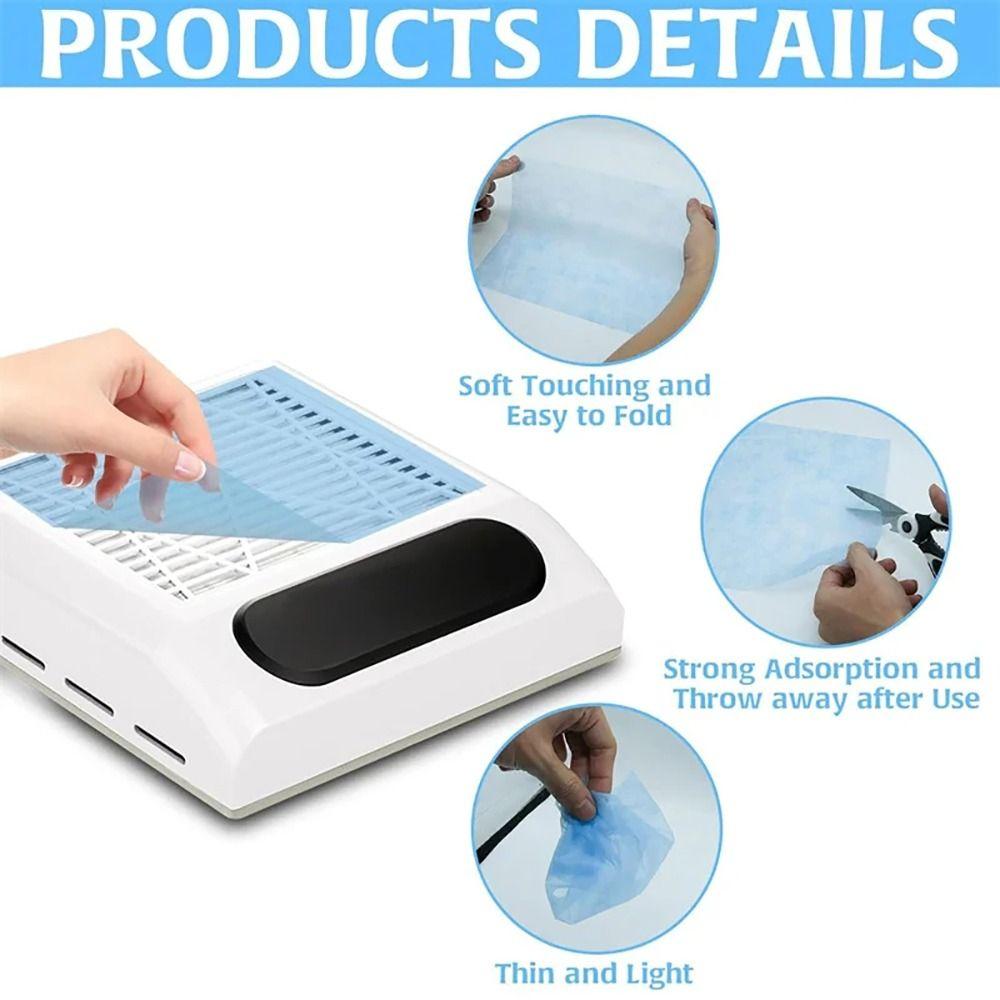 100 Stück Nail Art Vakuum Staubabsauger Rosa/Blau/Weiß Nagelstaubfänger Filtertuch Maniküre Maschine