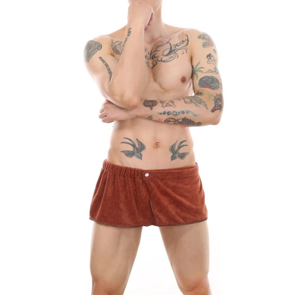 Long Shower Towel Solid Color Short Towel Pant Soft Men Wearable Bath Towel Home