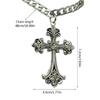 Cross Necklace Silver Color With Crystals Gothic Crucifix Symbol Unisex Jewelry