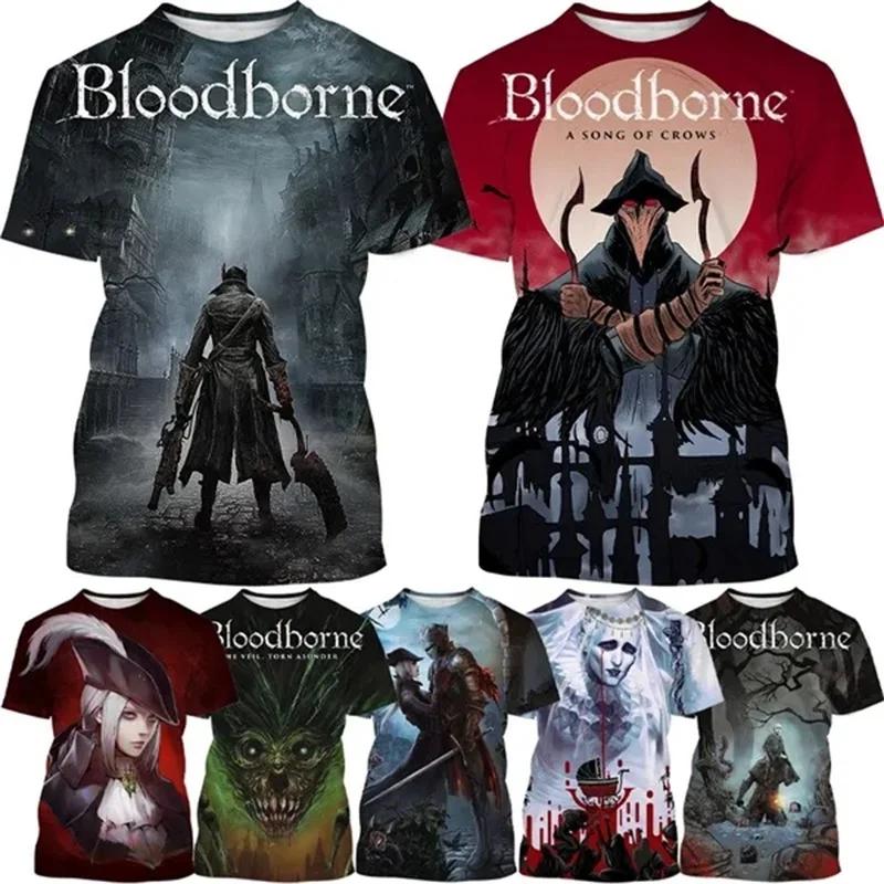 

3D Printing Horror Game Bloodborne Tshirt For Men Women Casual Short-sleeved Personality Hip-hop Tee Tops Kids Harajuku T-shirt 6XL