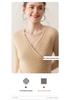 Lekasha Women's V-Neck Cross Knit Cashmere Sweater - Long Sleeve, Autumn/Winter Style