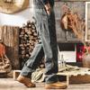 American retro lumberjack pants men's new trendy brand washed straight pants spring loose casual trousers