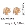 Exaggerated retro, simple, light luxury, cold style, alloy flower within flower, unique shape, floral stud earrings for women
