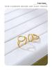 S925 Sterling Silver Gold-Plated Adjustable Oval Ring - Handmade Exquisite Fashion, 8x10 Open Setting, Light Luxury Design