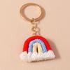 Pretty Three Color Rainbow Key Chain Fashion Knitted Rainbow Keychain  Girl