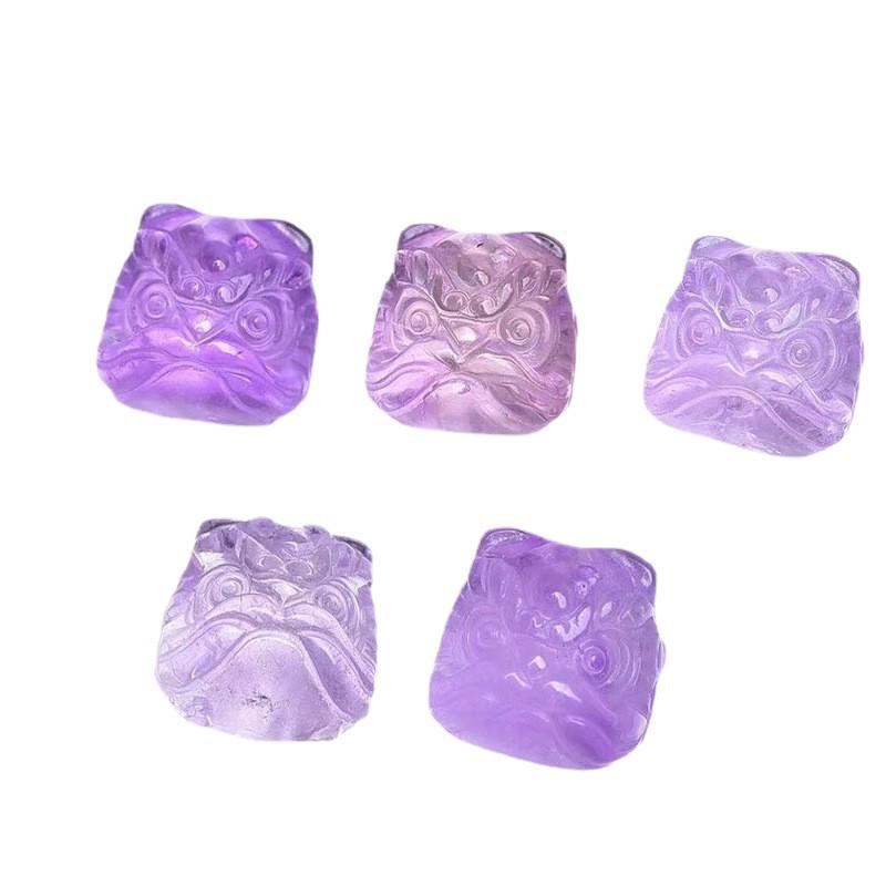 Amethyst Butterfly Flower Charm: Buddha, Nine-Tailed Fox, Cat, Rabbit, Crystal Bear Pendant