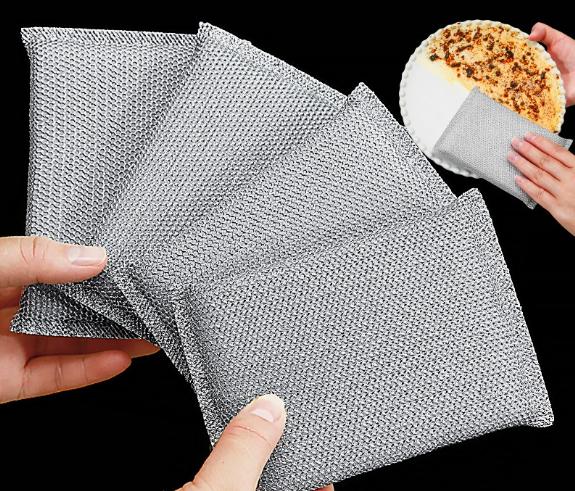 Set Of 4 Non-Scratch Pot Scrub Sponges - Dishwashing & Household Cleaning