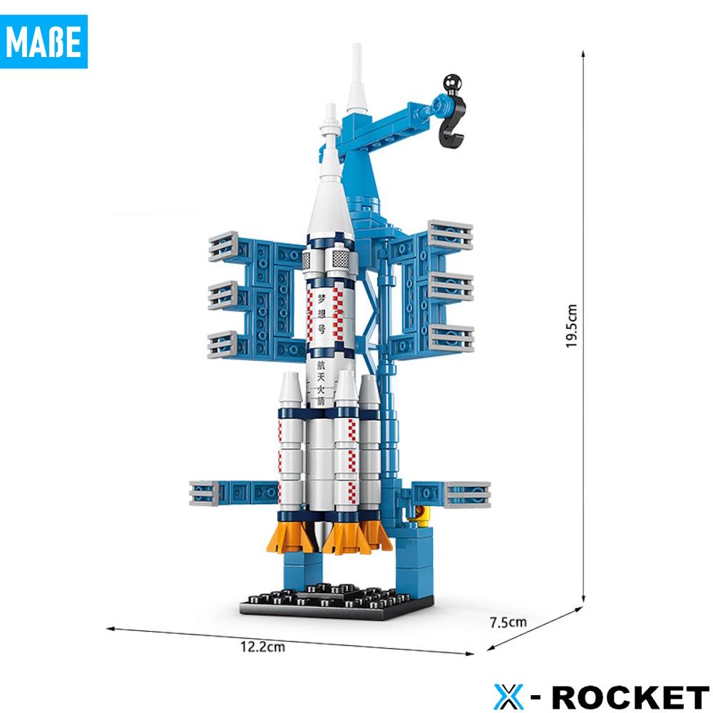 X-ROCKET Kit rachetă Blocuri de construcție Rachetă spațială Spațiu Blocuri de construcție 130 piese