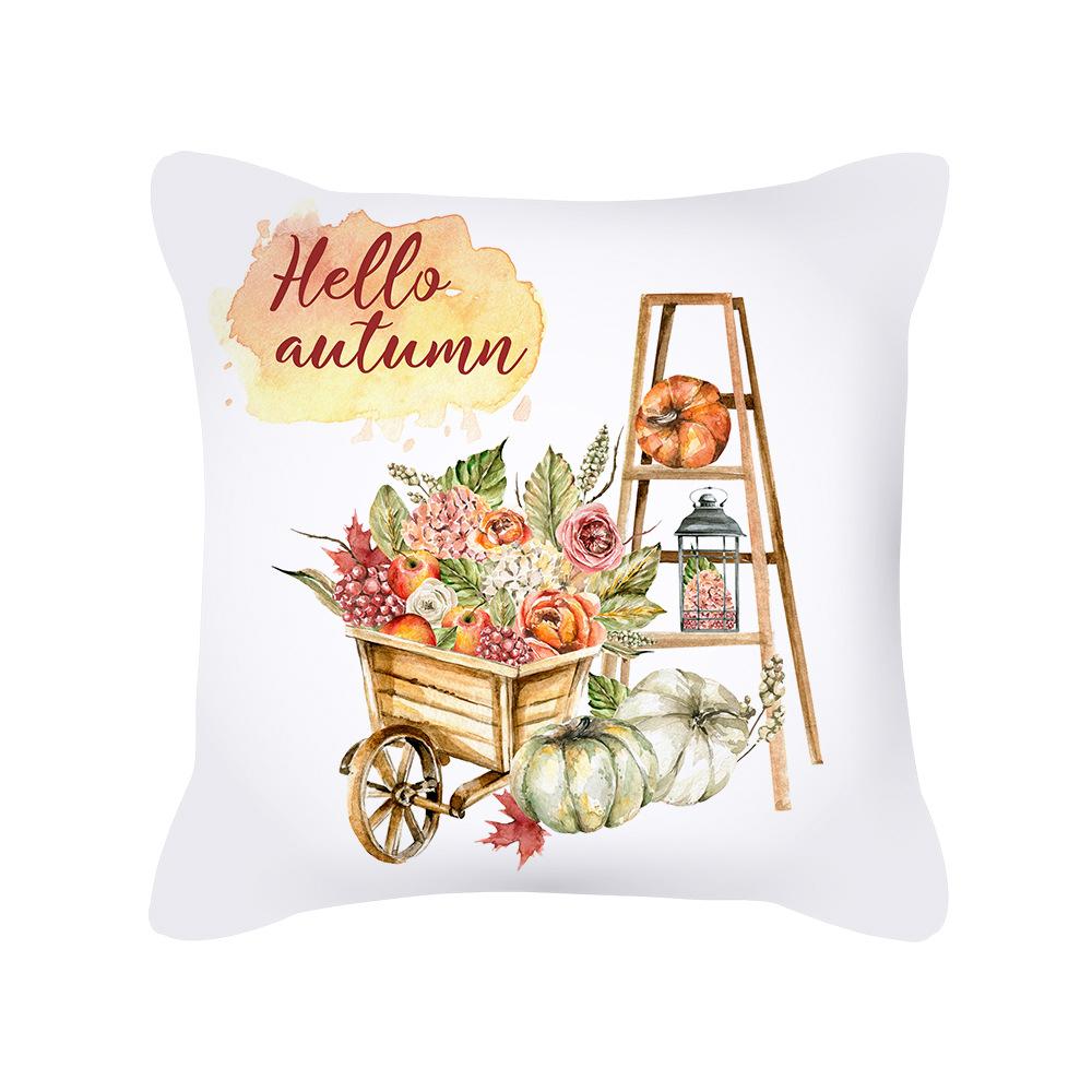 New Thanksgiving Truck Peach Skin Pillow Cover Ins Nordic Pillow Cushion Cover Home Furnishings