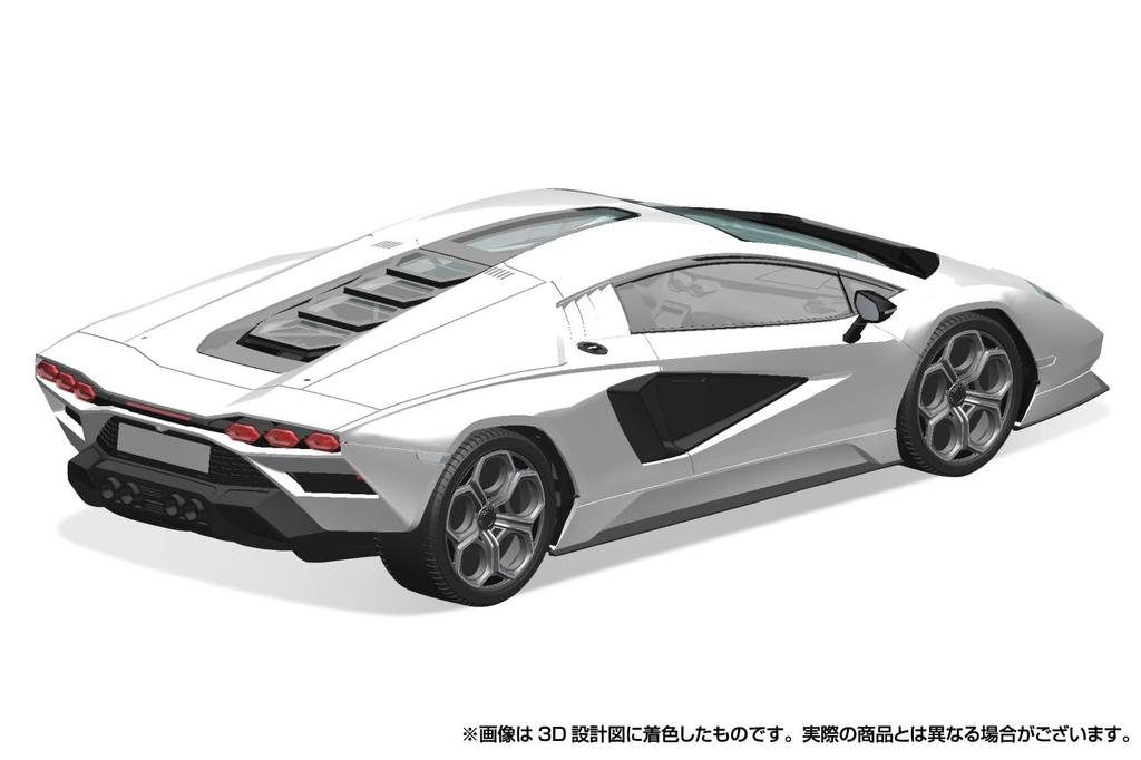 Aoshima Bunka Kyozai The Snap Kit Series Lamborghini Countach LPI White Plastic Model Kit (AOSHIMA) 1/32 800-4 Pre-Colored 19-A