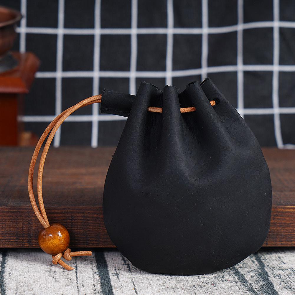 Vintage Genuine Leather Small Coin Purse - Mini Handheld Wallet in First Layer Cowhide