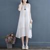 202 Artistic Sleeveless Cotton Linen Double-Layer Summer Dress