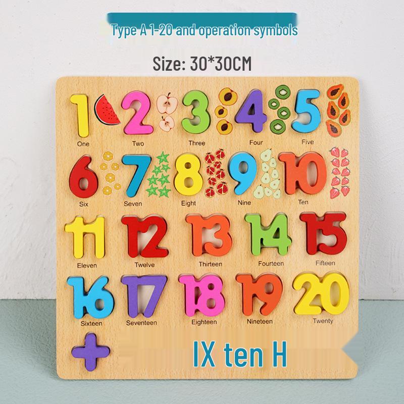 Number & Letter Recognition Puzzle Board for Toddlers - Wooden Educational Toy for Early Learning